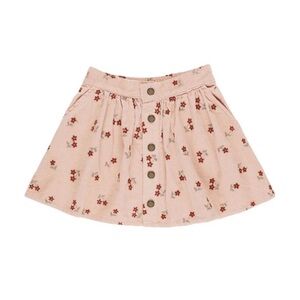 Rylee + Cru Dusty Pink Floral Button-Front Skirt
